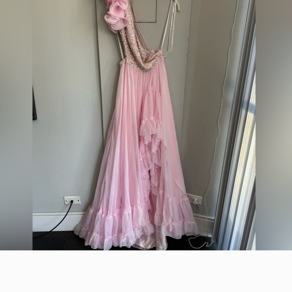 Mac Duggal Blush Pink Satin Dress - Picture 4 of 8